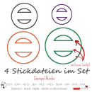 4 Stickdateien Stempel - Applikation blanko für 10x10 / 13x18 / 16x26 / 18x30 cm Stickrahmen im Set